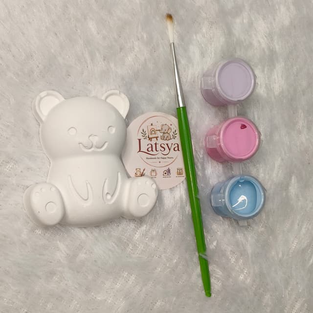 Teddy Bear Keychain DIY Painting Kit